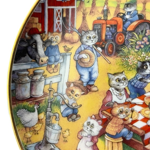 Franklin Mint Heirloom Bill Bell A Purrfect Feast Collector Plate - Picture 5 of 13